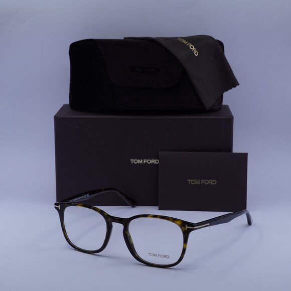 Tom Ford FT5505 052 Square Eyeglasses 52mm - Dark Havana - Picture 1 of 10